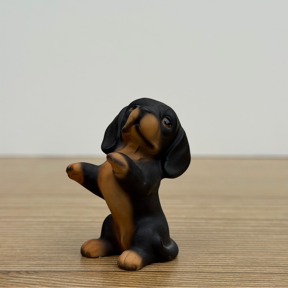 Vintage Mini Dachshund Collectible Puppy Dog Figurine Japan